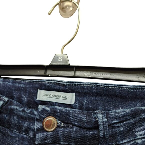 Good American Womens 10/30 Good Waist Crop Jeans Blue High Rise Dark Wash Denim - Picture 5 of 16